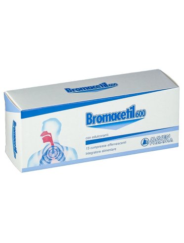 Bromacetil 600 mg - integratore per vie respiratorie - 15 compresse effervescenti