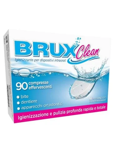 Brux clean - dispositivo igienizzante per dispositivi orali - 90 compresse effervescenti Brux clean - dispositivo igienizzante per dispositivi orali - 90 compresse effervescenti