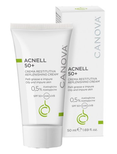 Canova acnell 50+ crema gel - crema viso restitutiva per pelle acneica - 50 ml