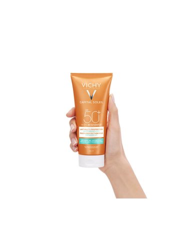 Vichy capital soleil - latte solare idratante viso e corpo con protezione molto alta spf 50+ - 300 ml