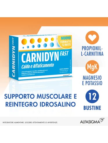 Carnidyn fast - integratore magnesio e potassio - 12 bustine