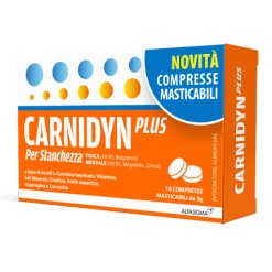 Carnidyn Plus - Integratore per Stanchezza e Affaticamento - Gusto Arancia 18 Compresse Masticabili