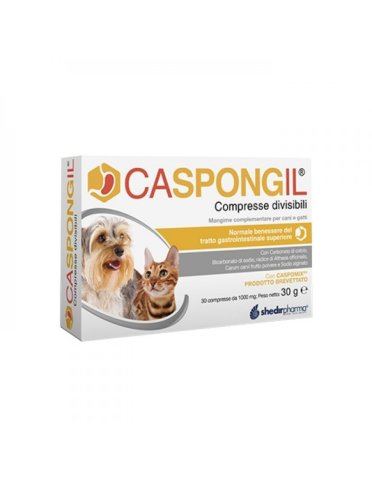 Caspongil - integratore digestivo per cani e gatti - 30 compresse divisibili