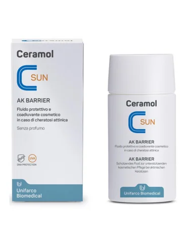 Ceramol sun ak barrier fluido protettivo cheratosi attinica 50 ml Ceramol sun ak barrier fluido protettivo cheratosi attinica 50 ml