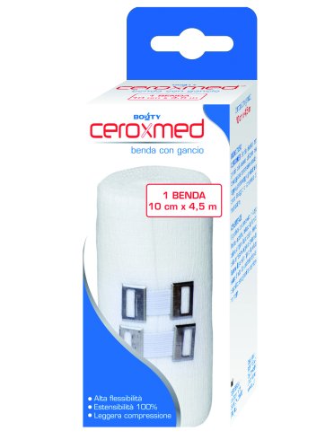 Ceroxmed - benda elastica con gancio 10 cm x 4.5 m - 1 benda