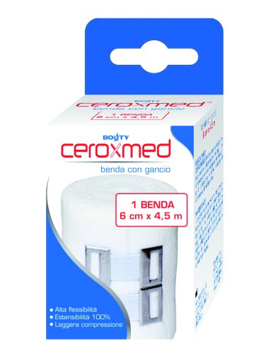 Ceroxmed - benda elastica con gancio 6 cm x 4.5 m - 1 benda