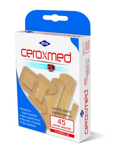 Ceroxmed - cerotti classic 3d - 45 pezzi assortiti