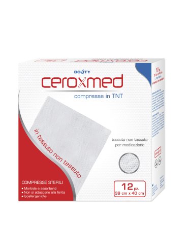 Ceroxmed - garza compressa in tessuto non tessuto 36 x 40 cm - 12 pezzi