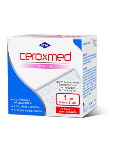 Ceroxmed sensitive - garza da medicazione fix 5 m x 5 cm - 1 pezzo