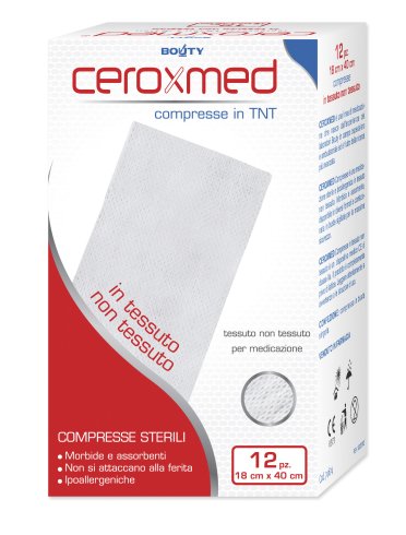 Ceroxmed - garza compressa in tessuto non tessuto 18 x 40 cm - 12 pezzi