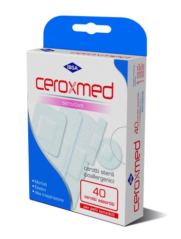 Ceroxmed sensitive - cerotto sterile ipoallergenico - 40 pezzi assortiti