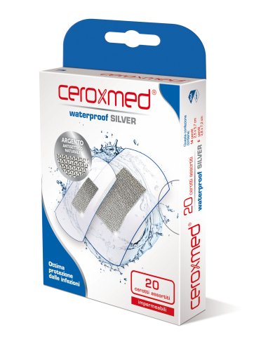 Ceroxmed waterproof silver - cerotti adesivi sterili impermeabili - 20 pezzi assortiti