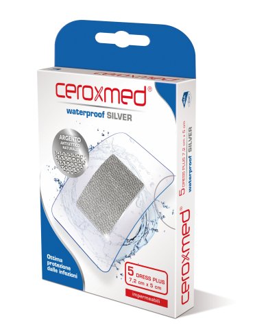 Ceroxmed waterproof silver - cerotti adesivi sterili impermeabili 50 x 72 mm - 5 pezzi 