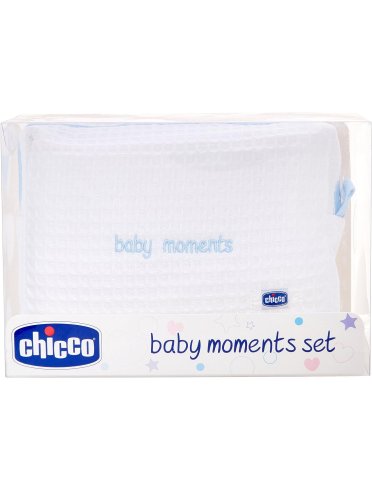 Chicco baby moments set beauty bag blu bagnoschiuma 200 + shampoo 200 ml + saponetta 100 g