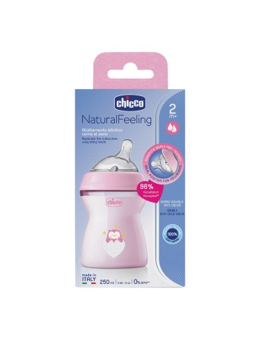 Chicco biberon natural feeling rosa 2m+ 250 ml