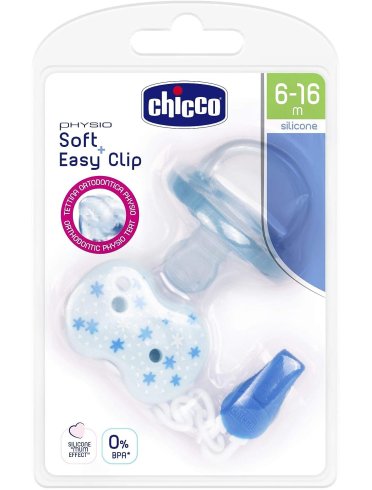 Chicco physio gommotto in silicone con clip per bambino 6-16m