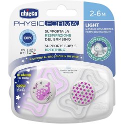 Chicco Physioforma Light Gommotto Silicone Luminoso 2-6m 2 Pezzi
