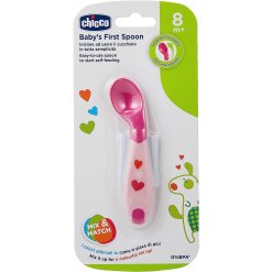 Chicco Cucchiaio Rosa Angolato 8m+ 1 Pezzo