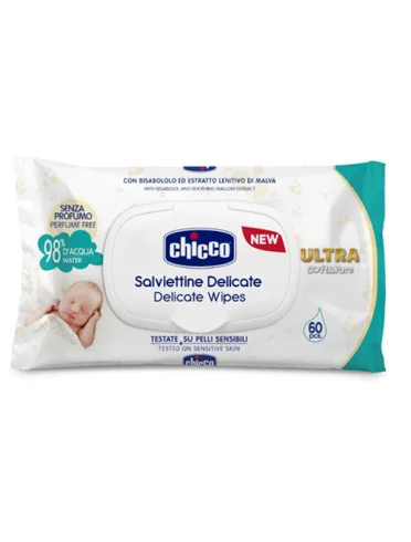 Chicco salviettine delicate senza profumo 60 pezzi Chicco salviettine delicate senza profumo 60 pezzi