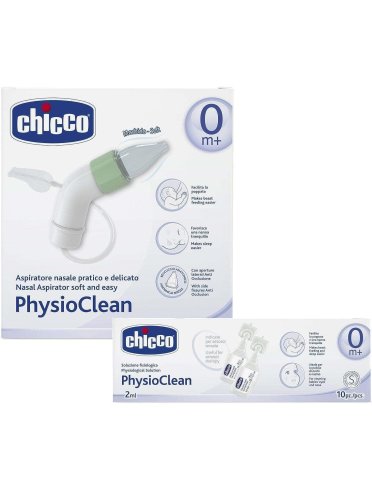 Chicco set physioclean aspiratore nasale + 10 soluzioni fisiologiche