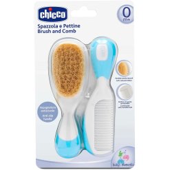 Chicco Set Spazzola e Pettine Azzurro 0m+