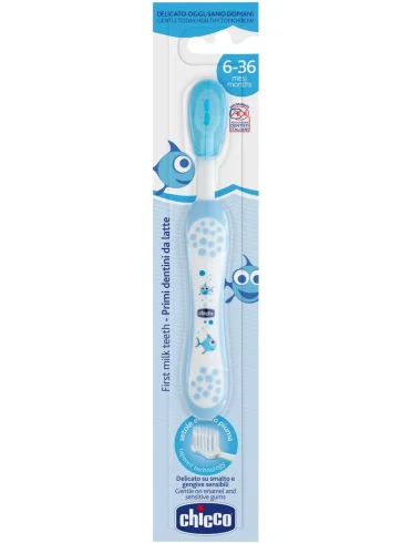 Chicco spazzolino primi denti azzurro 6-36m 1 pezzo Chicco spazzolino primi denti azzurro 6-36m 1 pezzo