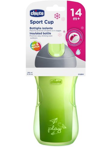 Chicco sport cup tazza isolante 14m+ neutra 266 ml