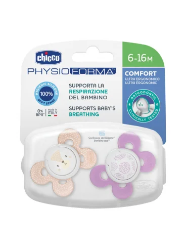 Chicco physioforma gommotto silicone bambina 6-16m 2 pezzi Chicco physioforma gommotto silicone bambina 6-16m 2 pezzi