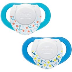 Chicco Succhietto Silicone Azzurro 4m+ 2 Pezzi