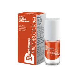 Dermovitamina Micoblock 3 in 1 - Smalto Unghie Idratante e Trasparente Anti-Imperfezioni Colore Arancio Scuro - 5 ml