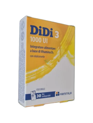 Didi3 1000 u.i. - integratore di vitamina d3 - 30 film orodispersibili Didi3 1000 u.i. - integratore di vitamina d3 - 30 film orodispersibili