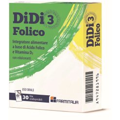 DiDi 3 Folico - Integratore di Acido Folico e Vitamina D3 - 30 Film Orodispersibili