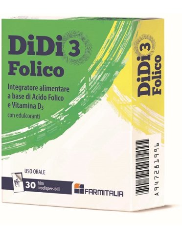 Didi 3 folico - integratore di acido folico e vitamina d3 - 30 film orodispersibili
