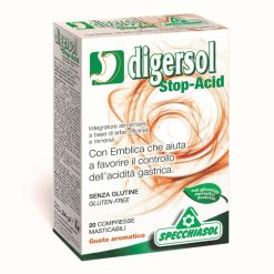 Digersol Stop-Acid - Integratore per Acidità Gastrica - 20 Compresse