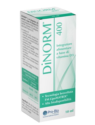 Dinorm 400 gocce - integratore di vitamina d3 - 10 ml