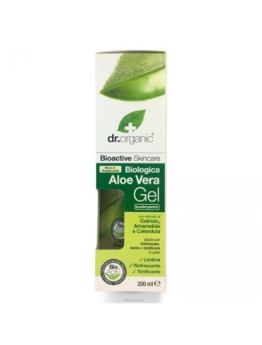 Dr. organic aloe vera - gel corpo rinfrescante con cetriolo, amamelide e calendula - 200 ml