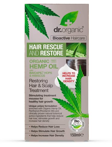 Dr. organic hemp oil - mousse ristrutturante capelli - 150 ml