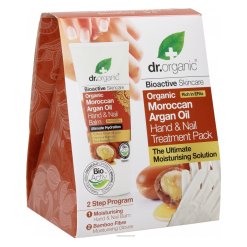 Dr. Organic Argan - Cofanetto Crema Mani e Guanto in Bamboo - 2 Pezzi