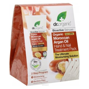 Dr. Organic Argan - Cofanetto Crema Mani e Guanto in Bamboo - 2 Pezzi