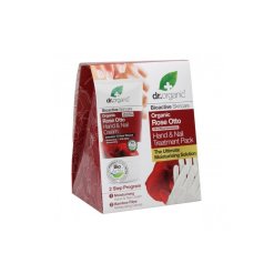 Dr. Organic Rosa - Cofanetto Crema Mani e Guanto in Bamboo - 2 Pezzi