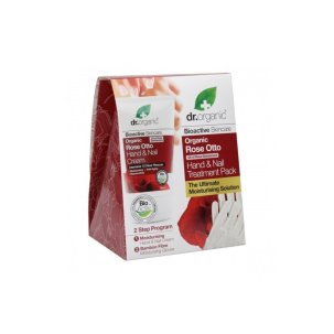 Dr. Organic Rosa - Cofanetto Crema Mani e Guanto in Bamboo - 2 Pezzi