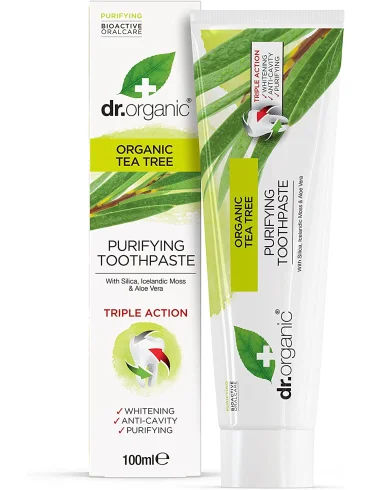 Dr. organic tea tree - dentifricio purificante - 100 ml Dr. organic tea tree - dentifricio purificante - 100 ml