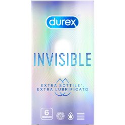 Durex Invisibile Extra Sottile e Lubrificato Profilattici 6 Pezzi