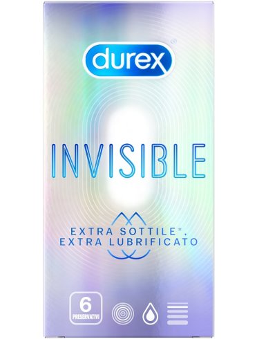Durex invisibile extra sottile e lubrificato profilattici 6 pezzi