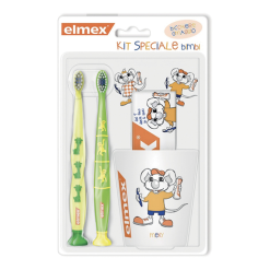Elmex Special Pack Kids - Dentifricio 50 ml + 2 Spazzolini per Bambini da 3-6 Anni + Tazza in Omaggio