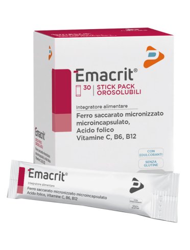 Emacrit - integratore di ferro e acido folico - 30 bustine