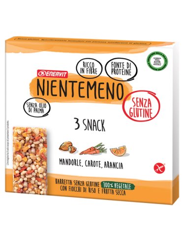 Enervit nientemeno - barretta proteica gusto mandorle carote e arancia - 3 pezzi