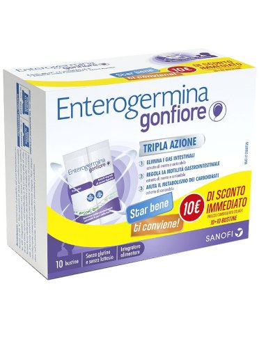 Enterogermina gonfiore confezione bipack 10 + 10 bustine 