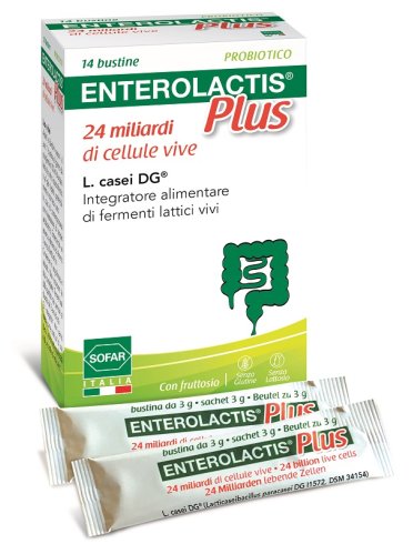 Enterolactis plus 24 miliardi integratore fermenti lattici 14 bustine