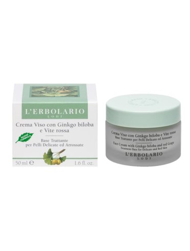 L'erbolario crema viso pelle arrossata ginkgo biloba e vite rossa 50 ml